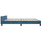  Posteljni okvir z vzglavjem temno moder 200x200 cm žamet, (20905866) | Shoptok.si