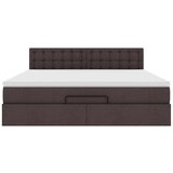 vidaXL Otomanski posteljni okvir z vzmetnico temno rjava 180x200 cm | Shoptok.si