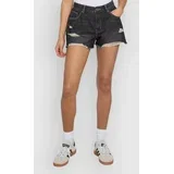 Destroyed Denim Kratke hlace black washed