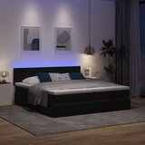 vidaXL Otomanski posteljni okvir z vzmetnicami črn 180x200cm žamet | Shoptok.si