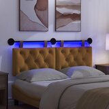  Viseće uzglavlje kreveta S LED svjetlom Smeđa Baršun - Smeđa 120 cm s LED svjetlima | shoptok.hr