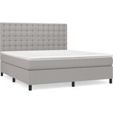  Box spring postelja z vzmetnico svetlo siva 160x200 cm žamet, (20898454) | Shoptok.si