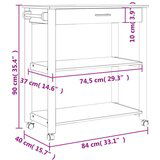  Kolica MONZA 84 x 40 x 90 cm od masivne borovine | shoptok.hr