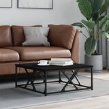 vidaXL Klubska mizica črna 70x70x30 cm inženirski les Cene