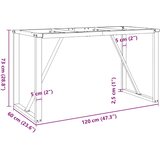  Noge za blagovaonski stol O-oblika 120x60x73cm čelik | shoptok.hr