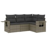 Maison Chic Seti vrtnega pohištva - Vrtna garnitura - Vrtni pohištvo set 4-delna z blazinami siv poli ratan, (21820805) | Shoptok.si