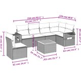  7-dijelni set vrtnih sofa od poliratana s jastucima bež | shoptok.hr
