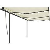 vidaXL Avtomatska tenda LED + senzor 6x3 m krem | Shoptok.si