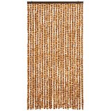 vidaXL Zavesa proti mrčesu oker in bela 100x220 cm šenilja | Shoptok.si