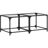 Furnova Klubske mizice s stekleno površino 2 kosa 50x50x40 cm jeklo, (21912942) | Shoptok.si