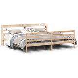vidaXL Posteljni okvir z vzglavjem 200x200 cm trdna borovina | Shoptok.si