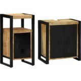 vidaXL Set namještaja za kupaonicu 2 pcs Smeđa Čvrsto grubo drvo manga | shoptok.hr