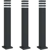  Vanjske podne svjetiljke s utičnicom 3kom crne 80cm aluminijske | shoptok.hr