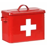 LABEL51 Rdeča kovinska medicinska škatla Firt Aid