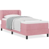  Box Spring Postelja z Vzmetnico Roza 80x200 cm Žamet, (22052436) | Shoptok.si