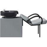  Stolica za šampon Svijetlo siva i crna 136 x 60 x 92 cm tkanina | shoptok.hr