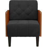 SOFA fotelja s naslonima za ruke crna 55 cm baršunasta | shoptok.hr