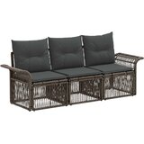  Vrtna sedežna garnitura 3 pcs Siva poli ratan, (5000270395) | Shoptok.si