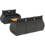  The Living Store Vrtna sedežna garnitura 6-delna z blazinami črna poli ratan - Vrtna Sedežna Garniture, (21443501) | Shoptok.si