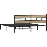 Metalni Kovinski posteljni okvir brez vzmetnice sonoma hrast 193x203 cm, (21608622) | Shoptok.si