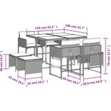  9-dijelni vrtni blagovaonski set sivi od poliratana | shoptok.hr
