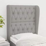  Uzglavlje s ušima svjetlosivo 83 x 23 x 118/128 cm od tkanine Cijene