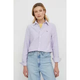 Polo Ralph Lauren Bombažna srajca ženska, vijolična barva