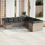 vidaXL 11-dijelni set vrtnih sofa od poliratana s jastucima sivi Cijene