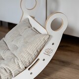 MeowBaby Lesena gugalnica iz belega bora 39x75x38 cm Montessori - | Shoptok.si
