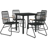  5-dijelni vrtni blagovaonski set od PVC ratana crni Crna | shoptok.hr