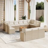 Maison Chic Seti vrtnega pohištva - Vrtna garnitura - Vrtni pohištvo set 14-delna z blazinami bež poli ratan, (21809181) | Shoptok.si