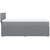 vidaXL Box spring postelja z vzmetnico svetlo siva 90x190 cm blago | Shoptok.si