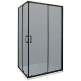 AQUAART Kutna tuš kabina Black (D x Š x V: 80 x 120 x 195 cm, Debljina: 6 mm, Crne boje) | shoptok.hr