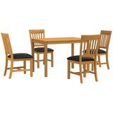  Blagovaonski set 5 kom. Crna Čvrsto Hrastovo Drvo | shoptok.hr