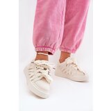 Boto Eco Leather Sneakers On Platform Beige Penolle | Shoptok.si