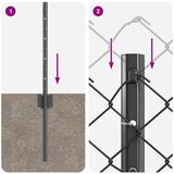  Ograda od lančanika sa 10 U postova siva 0.8x10 m čelik | shoptok.hr