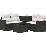 Set sofe 6 kom. Crna i krem-bijela Poli Rattan i čelik | shoptok.hr