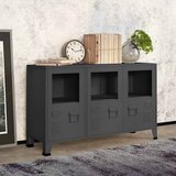  Komoda antracit 105 x 35 x 62 cm od metala i stakla Cijene