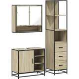  3-dijelni set kupaonskog namještaja boja hrasta sonome drveni | shoptok.hr