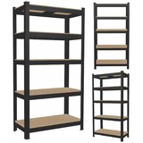  Polica s 5 razina 180 x 90 x 30 cm (nosivost 875 kg) - crna | shoptok.hr