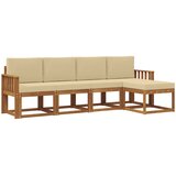  Set vanjskih sofa 5 pcs Prirodna i bež Čvrsto drvo akacije | Eponuda.ba