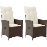 Maison Chic Nastavljivi vrtni stoli - Stol za vrt 2 kosa z blazinami rjav poli ratan JS86, (21877443) | Shoptok.si