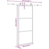  Klizna vrata s priborom 90 x 205 cm od ESG stakla i aluminija | shoptok.hr