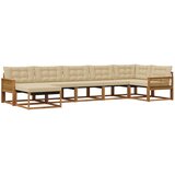 vidaXL Zunanja garnitura za sedenje z blazino 7 pcs Naravna in bež, (5000273087) | Shoptok.si
