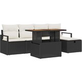  Sjedeća garnitura za vrt 6 kom. Crna poliratan 230 x 117 x 85 cm | shoptok.hr