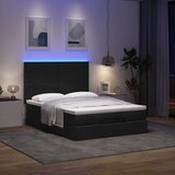  Otomanski krevet s madracem i LED crni 140x200 cm od tkanine | shoptok.hr