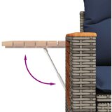  Vrtna garnitura - 5-dijelni set vrtnih sofa od poliratana s jastucima sivi - Siva Sa stolom 1 | shoptok.hr