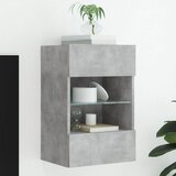  The Living Store Stenska TV omarica z LED lučkami betonsko siva 40x30x60,5 cm - TV Stenska Omarica, (21499083) Cene
