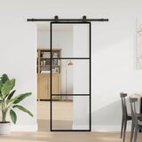 Furnova Drsna vrata z opremo 76x205 cm ESG steklo in aluminij, (21945184) | Shoptok.si