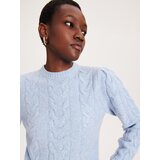 Reserved - Džemper s uzorkom pletenica - bljedoplavo | shoptok.hr